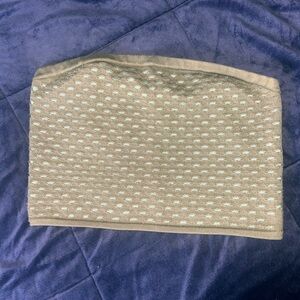 Aerie Knit Bandeau Tube Top in Beige and Light Blue